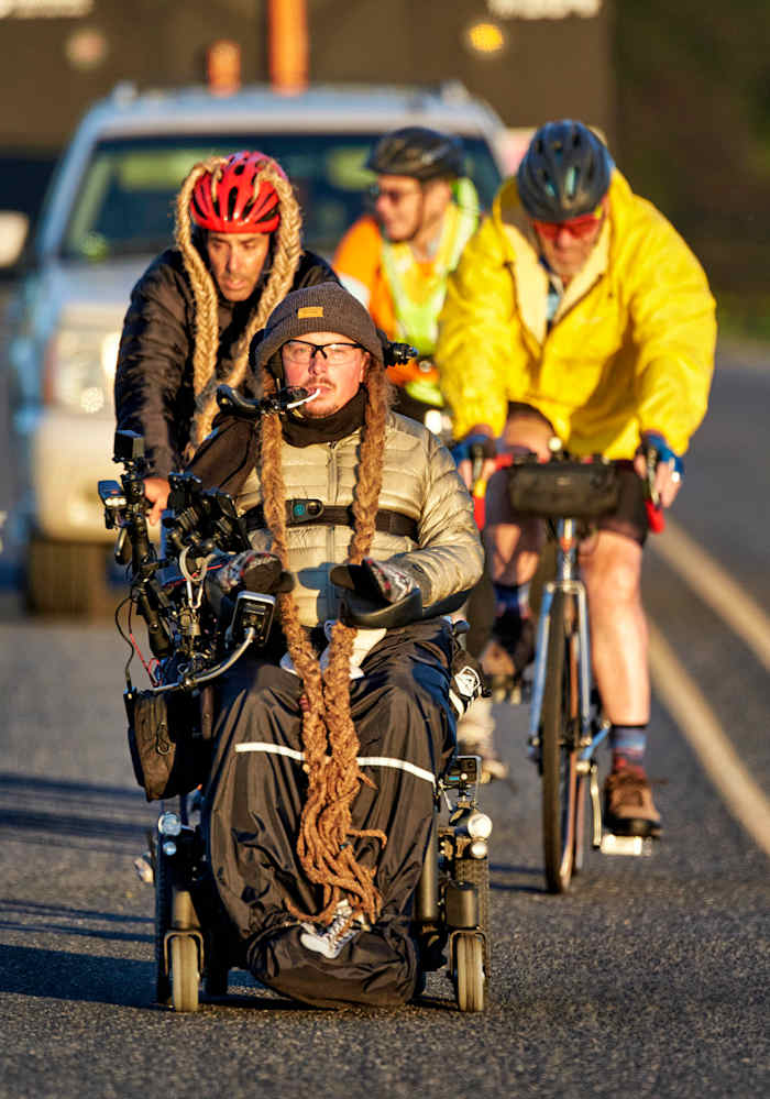The goal for Ian and his wheeled friends: 15 times around a 12.29-mile course in 24 hours.